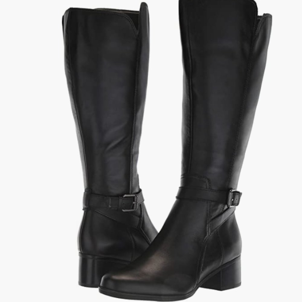 Naturalizer Demetria Wide Calf Riding Boot in Black